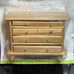 Dollhouse Chest of Drawers Wooden Furniture Vintage Regency Pinewood